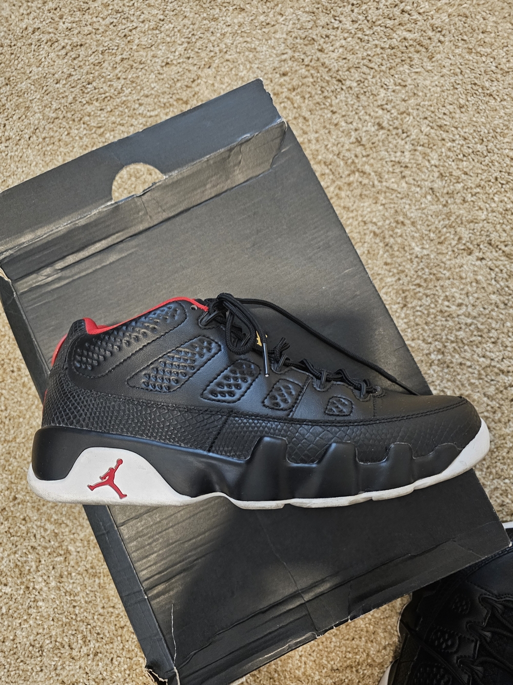 Jordan Men's Black and Red Athletic Shoes